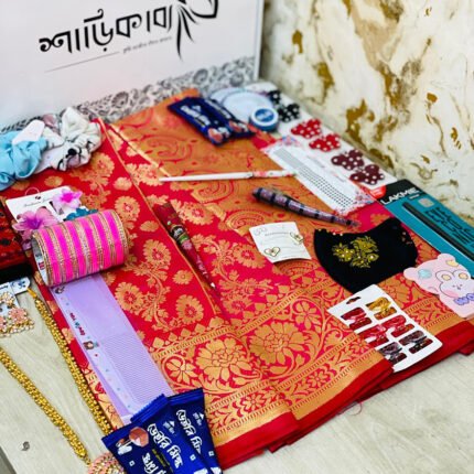 ❤️লাল  কাতান শাড়ি (শুধু-শাড়ি)